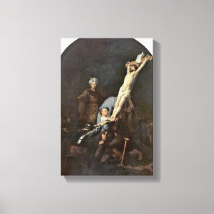 Rembrandt Van Rijn - das Anheben des Kreuzes Leinwanddruck