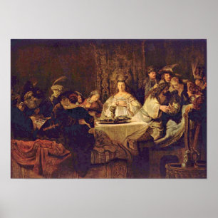 Rembrandt van Rijn - Samson am Hochzeitstisch Poster