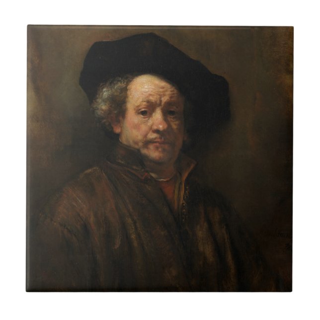 Rembrandt van Rijns Selbstportrait Kunst Fliese (Vorderseite)