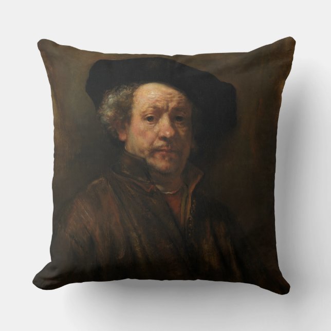 Rembrandt van Rijns Selbstportrait Kunst Kissen (Vorderseite)