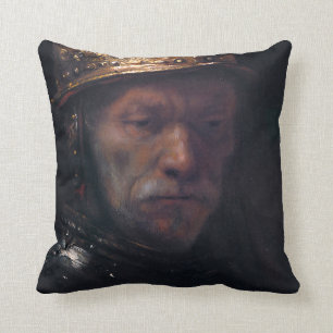 Rembrandt's Man in einem goldenen Helm Kissen