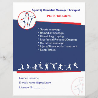 Remedial massage flyer template