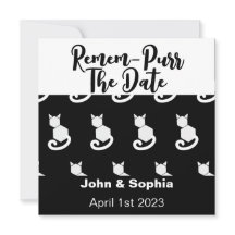 Remem Purr Funny Moderne Schwarz-Weiß Katze QR Sa
