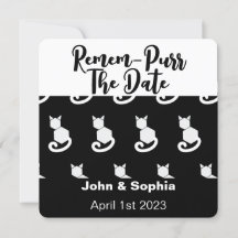 Remem Purr Funny Moderne Schwarz-Weiß Katze QR Sa