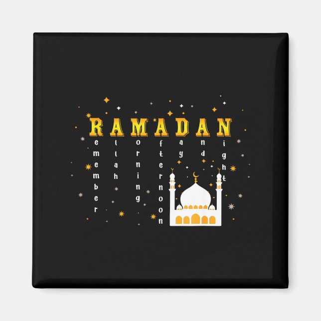 Remember Allah Ramadan Mubarak Kareem  Magnet (Vorne)