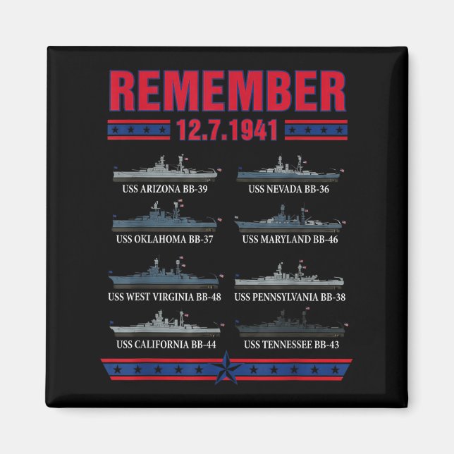 Remember pearl harbor memorial day december 7th magnet (Vorne)
