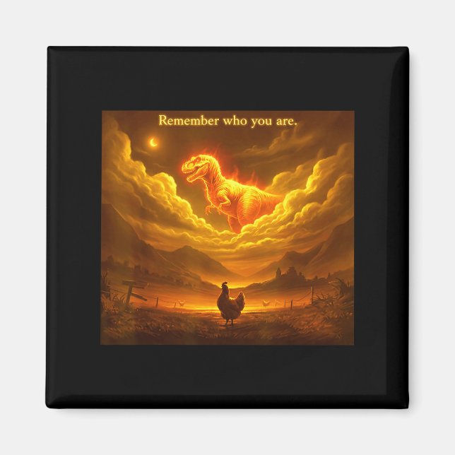 Remember Who You Are Funny Evolution Meme Chicken  Magnet (Vorne)