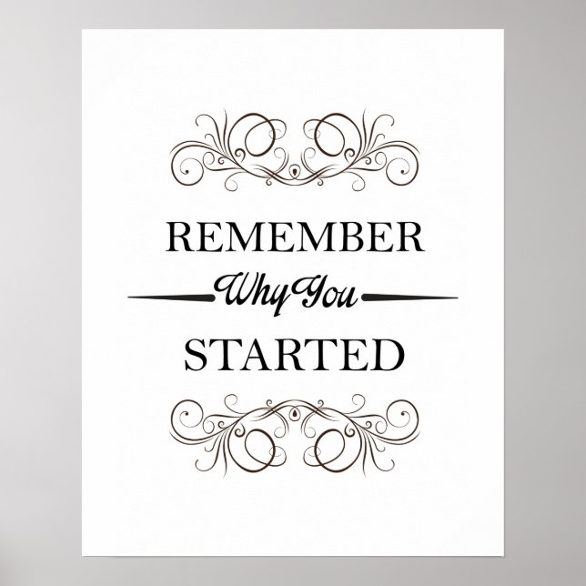 Remember why you started poster (Vorne)