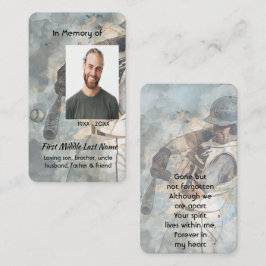 Remembrance Memorial Memory Card Baseball Sport Visitenkarte