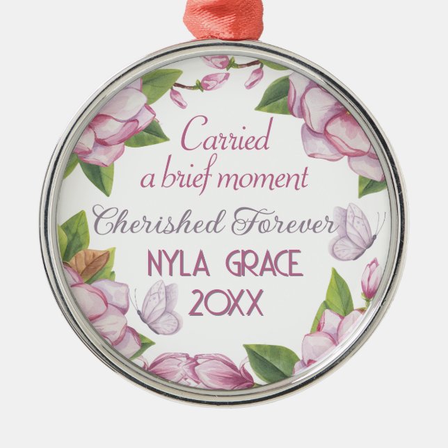 Remembrance Miscarriage, stillborn keepsake   Ornament Aus Metall (Vorne)
