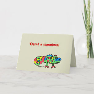 Remercie un carte de remerciements de caméléon