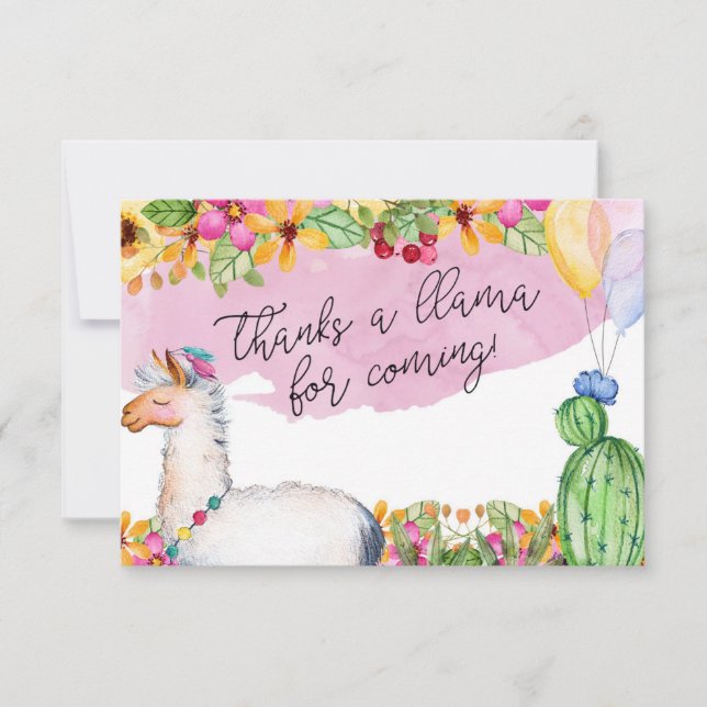 Remercie un lama de venir ! Carte (Devant)