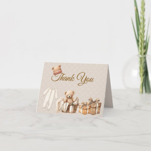 Remerciement de Baby Shower Ours en Peluche Brun N