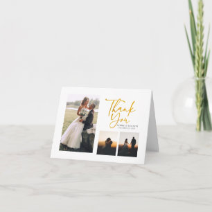 Remerciement de mariage élégant avec photo et lett