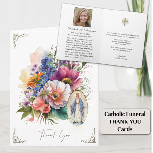 Remerciement floral funéraire catholique Marie