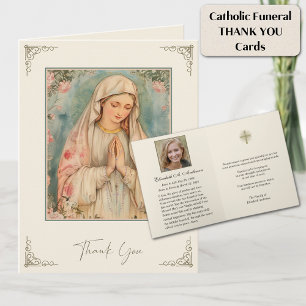 Remerciement funéraire catholique Marie bénie