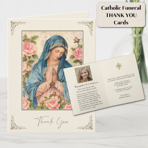 Remerciement funéraire catholique Marie bénie