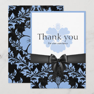 Remerciement invitation de mariage bleu floral