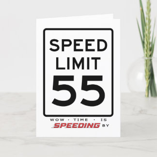 Remerciements 55e carte d'anniversaire de limite de vitesse
