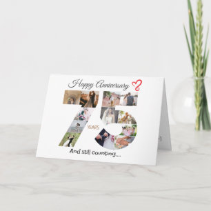 Remerciements 75e Mariage Carte photo de l'anniversaire