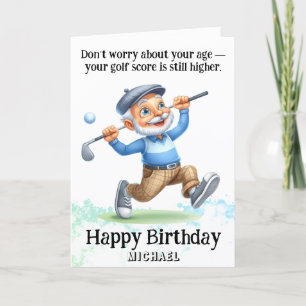 Remerciements *~* Âge Homme senior - Carte d'anniversaire de gol