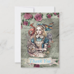 Remerciements Alice au pays des merveilles Carte de remerciement