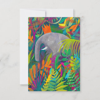 Remerciements Animal de fête !  Carte éléphant de jungle