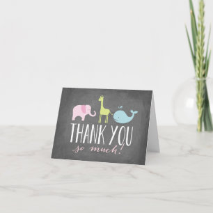 Remerciements Animaux   Carte de remerciement Baby Shower