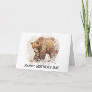 Remerciements *~* AP72 Photo MAMA BEAR Carte de fête des mères