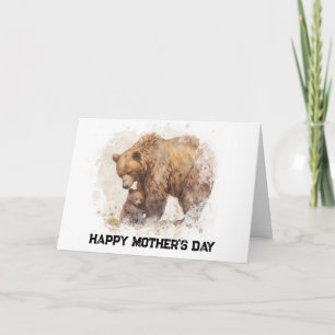 Remerciements *~* AP72 Photo MAMA BEAR Carte de fête des mères
