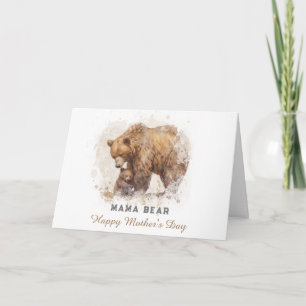 Remerciements *~* AP72 Photo MAMA BEAR Carte de fête des mères