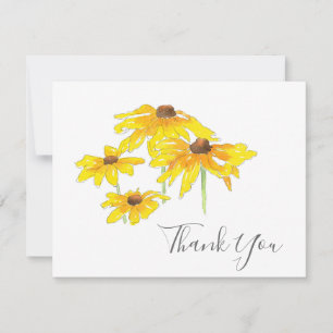 Remerciements Aquarelle et stylo noir Eyed Susan Carte de remerc