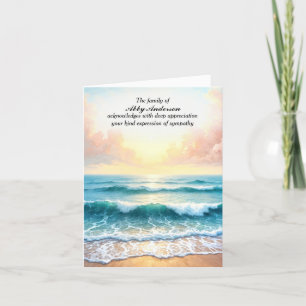 Remerciements Aquarelle Océan Surf Sympathie Carte de remercieme