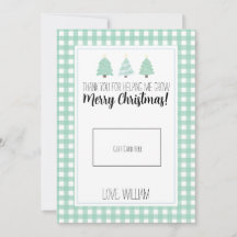 Aquarelle Pastel Tree Teacher Carte Cadeau de Noël