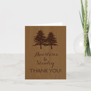 Remerciements Arbres sur bois carte de remerciement de mariage e