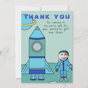 Remerciements Astronaut Boy Moon Insérer votre Carte de remercie