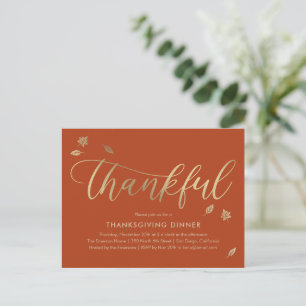 Remerciements Automne Thanksgiving Invitation Cart