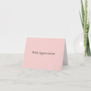 Remerciements Avec appréciation – Élégante carte de remerciement