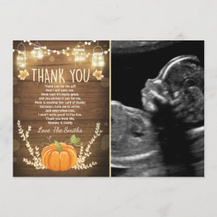 Remerciements Baby shower d'automne citrouille carte de remercie