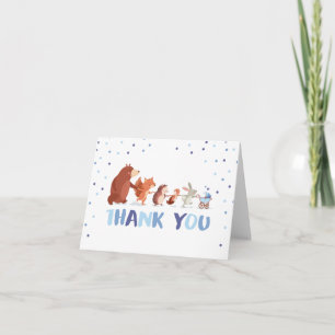 Remerciements Baby shower de garçon d'animaux de carte de