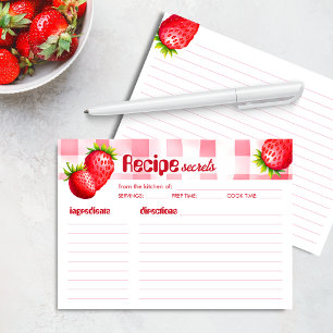 Remerciements Baby shower de la carte de recette fraise Retro En