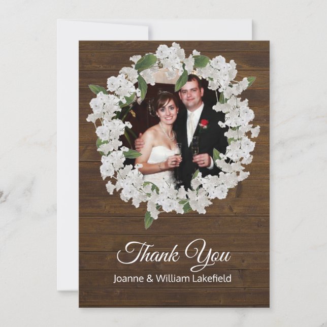 Remerciements Babys Respire Rustic Mariage Carte de remerciement (Devant)