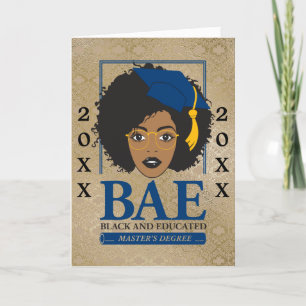 Remerciements BAE : Carte d'études de maîtrise noire et instruit
