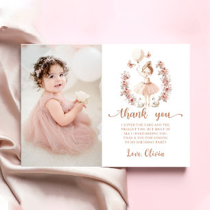 Remerciements Ballerina Ballet Anniversaire Photo Carte de remer