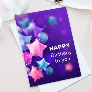 Remerciements Ballons colorés Bonne carte de voeux d'anniversair