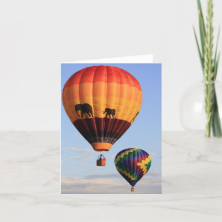 Remerciements Ballons d'air chaud coloré à la carte de note Fest