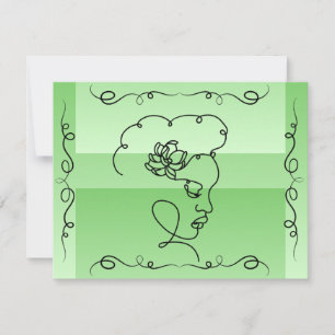 Remerciements Beauté de remplissage : Sage Line Art Carte blanch
