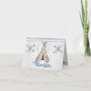 Remerciements   Bébé Bleu Douche Boho Chic Teepee