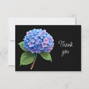 Remerciements Belle carte de remerciement aux fleurs d'hortensia