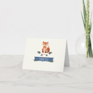 Remerciements Belle Flèches rustiques Fox pliées Carte de remerc